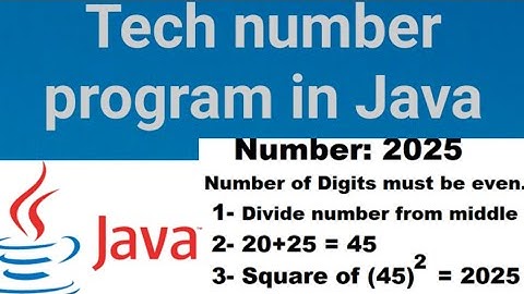 Tech number program in Java