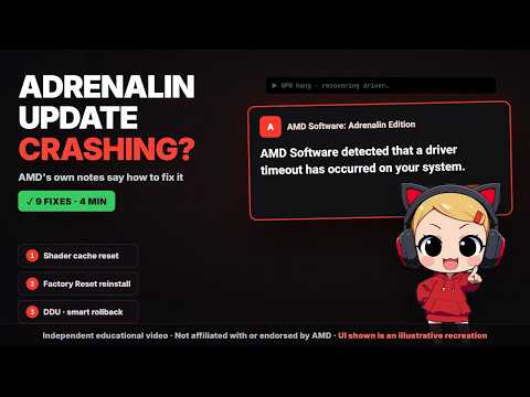 AMD Adrenalin Update Crashing Games? 9 Verified Fixes (Driver Timeout, Black Screen, CTD)