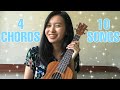 4 EASY CHORDS 10 SONGS (Ukulele mashup w/ lyrics & chords)