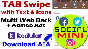 Social Mini App | Multi Web Viewer | Multi Tab Swipe Android App | Kodular TAB Layout Title & Icons