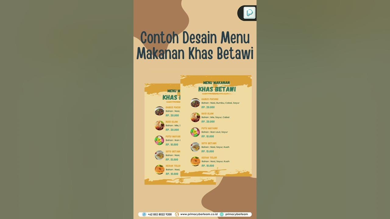 DISKON, DESAIN MENU MAKANAN KHAS BETAWI || 0852-8022-9200