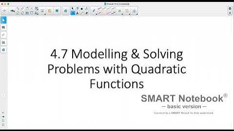 Precalculus 11 Lesson 4.7 Modelling & Solving Problems with Quadratic Functions