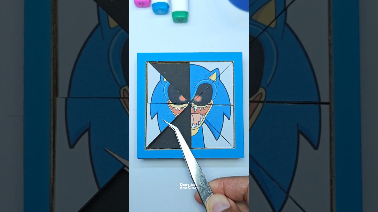 Sprunki Sonic exe Cardboard Puzzle Game DIY 💙 
