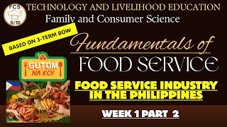 TLE FCS 9/10: FOOD SERVICE WEEK 1 Part 2: The Food Service Industry in the Philippines