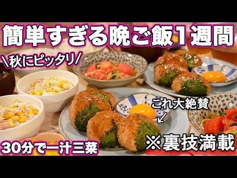 お弁当リモのレシピ: 【１週間３０分で４品一汁三菜献立】裏技で簡単すぎる晩ご飯１週間の秋レシピ｜簡単夜ご飯レシピ｜簡単晩ご飯レシピ｜晩ごはん｜大絶賛レシピ｜全２０種類