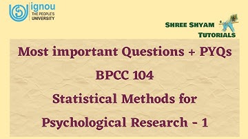 BPCC 104 statistical methods of psychological research-1 | most important questions | pyq #ignou 
