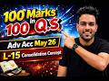 Consolidation q. solving steps | 100 marks in 100 Q.s L-15 | CA Inter may 26 | Sandeep sharma |
