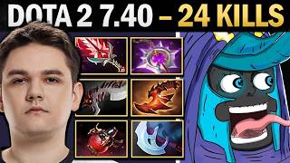 Abaddon Pro Carry with 24 Kills and Bloodthorne - Dota 7.41