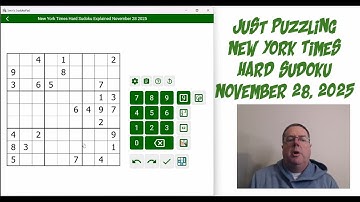 New York Times Hard Sudoku November 28 2025