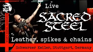 Live SACRED STEEL (Leather, spikes and chains) 2022 - Schwarzer Keiler, Stuttgart, Germany, 14 Oct