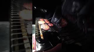 Vanlife: Cooking burgers on my mini propane grill