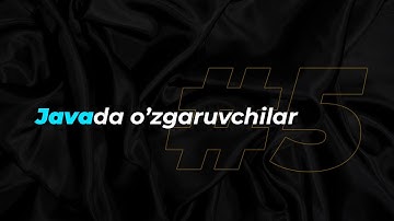#5-dars. Javada o