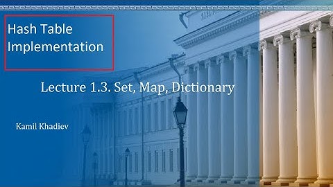 Algorithms 1.3.2 Set, Map, Dictionary. Hash Table Implementation
