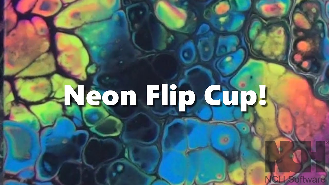 Fluorescent Series #1 - Neon Flip Cup - Acrylic Pour Painting - Lesson Learned - Fluid Art