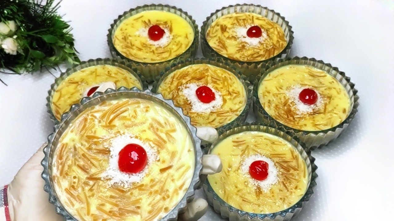 طريقة تحضير الشعرية باللبن و الكاسترد والكريم شانتيه 🥛 أحلى حلي بارد وكمان إقتصادي والطعم ؟ 😋