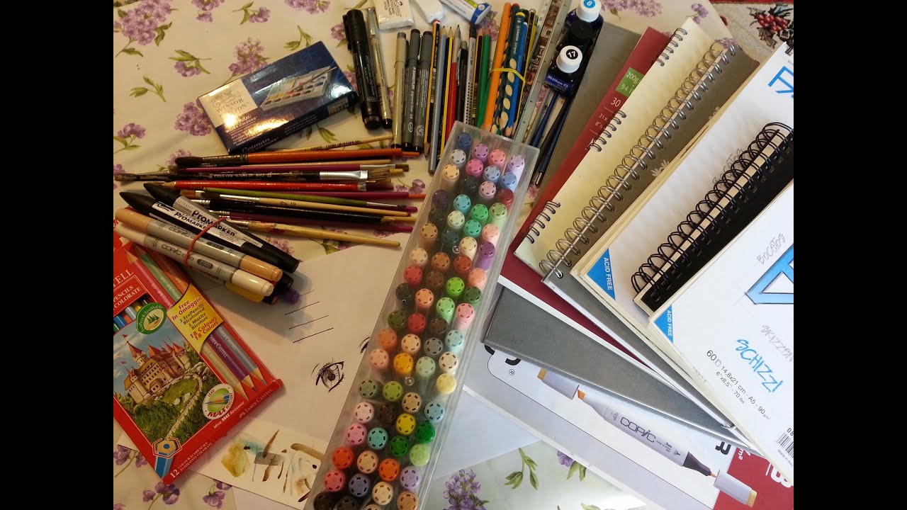 My Drawing Supplies and Materials - YouTube