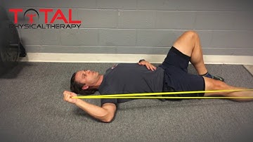Supine shoulder external rotation progressive isometric progressive resisted