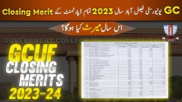 GCUF Closing Merit 2023 | Complete Analysis | Merit Expectations 2024