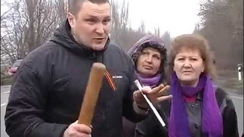 Жители Донбасса 'Мы будем сжигать бандеровцев' Ровеньки 10.04.2014г.
