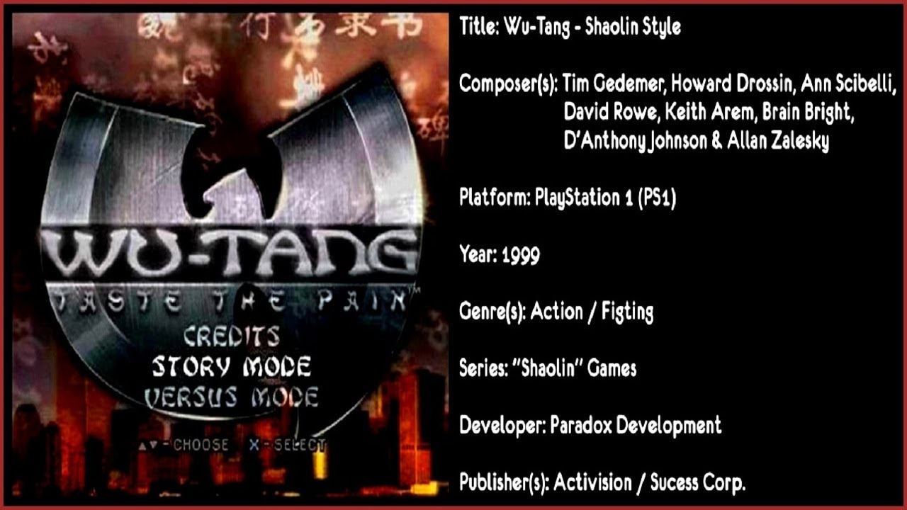 Wu-Tang: Shaolin Style (PS1) [Soundtrack in FULL HD & 320 KBPS