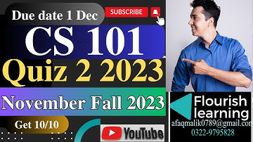 CS101  Quiz 2  Solution 2023 CS101 Quiz 2 2023 / CS101 Quiz 2 Fall  2023 / CS101 Quiz 2 Solved 2023