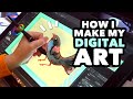 How I make my digital art // huion kamvas 22 plus & my procreate brushes