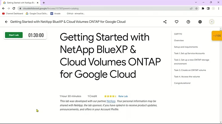 Getting Started with NetApp BlueXP & Cloud Volumes ONTAP for Google Cloud || GSP770 || Solution