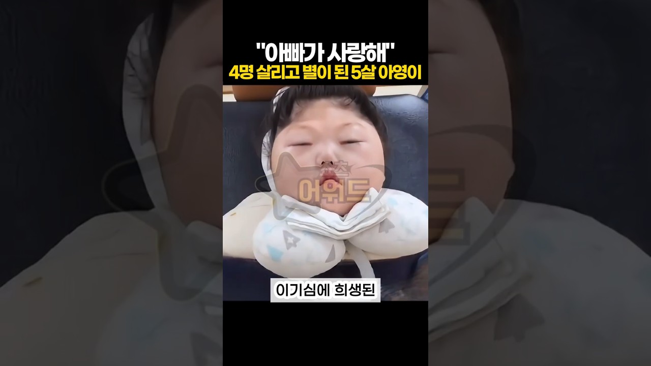 "아빠가 사랑해.." 4명 살리고 별이 된 5살 아영이