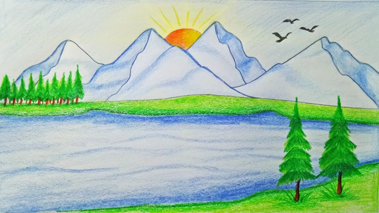 Featured image of post Snow Mountain Drawing For Kids - Learn how to draw a landscape with mountains, hills and trees scenery.