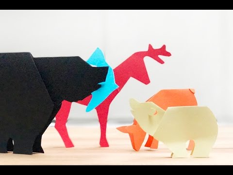Verbazingwekkend Dieren vouwen en knippen van papier / folding paper into animals SU-14
