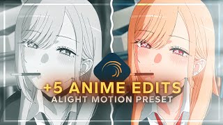 5 Anime Trending Presets Alight Motion Xml Material