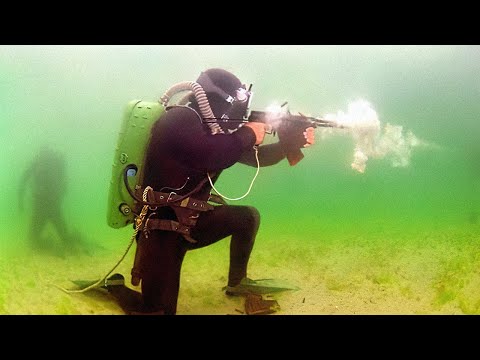 Video: Underwater assault rifle APS: photo, description, analogues