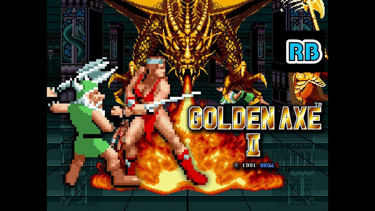 1991 [60fps] GEN Golden Axe II 2Players Hard ALL (magic glitch