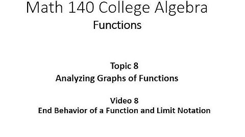 Using Limit Notation to Describe the End Behavior of a Function