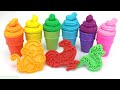Learn Colors with 6 Color Play Doh and Monkey Cow Cookie Molds Surprise Toys Yowie Kinder Joy