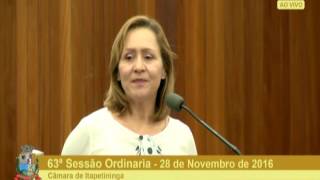 63ª Sessão Ordinária 2016