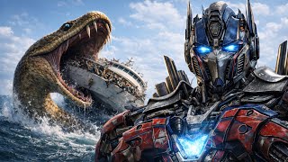 Optimus Prime Vs Giant Anaconda The Ultimate Showdown To Save The Treasure In The Ocean