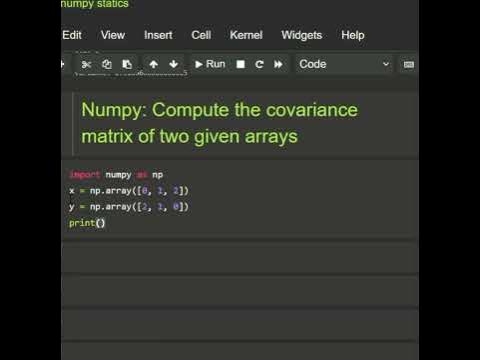Compute the covariance matrix of two given array #python & Numpy - YouTube