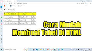 CARA MUDAH MEMBUAT TABEL DI HTML