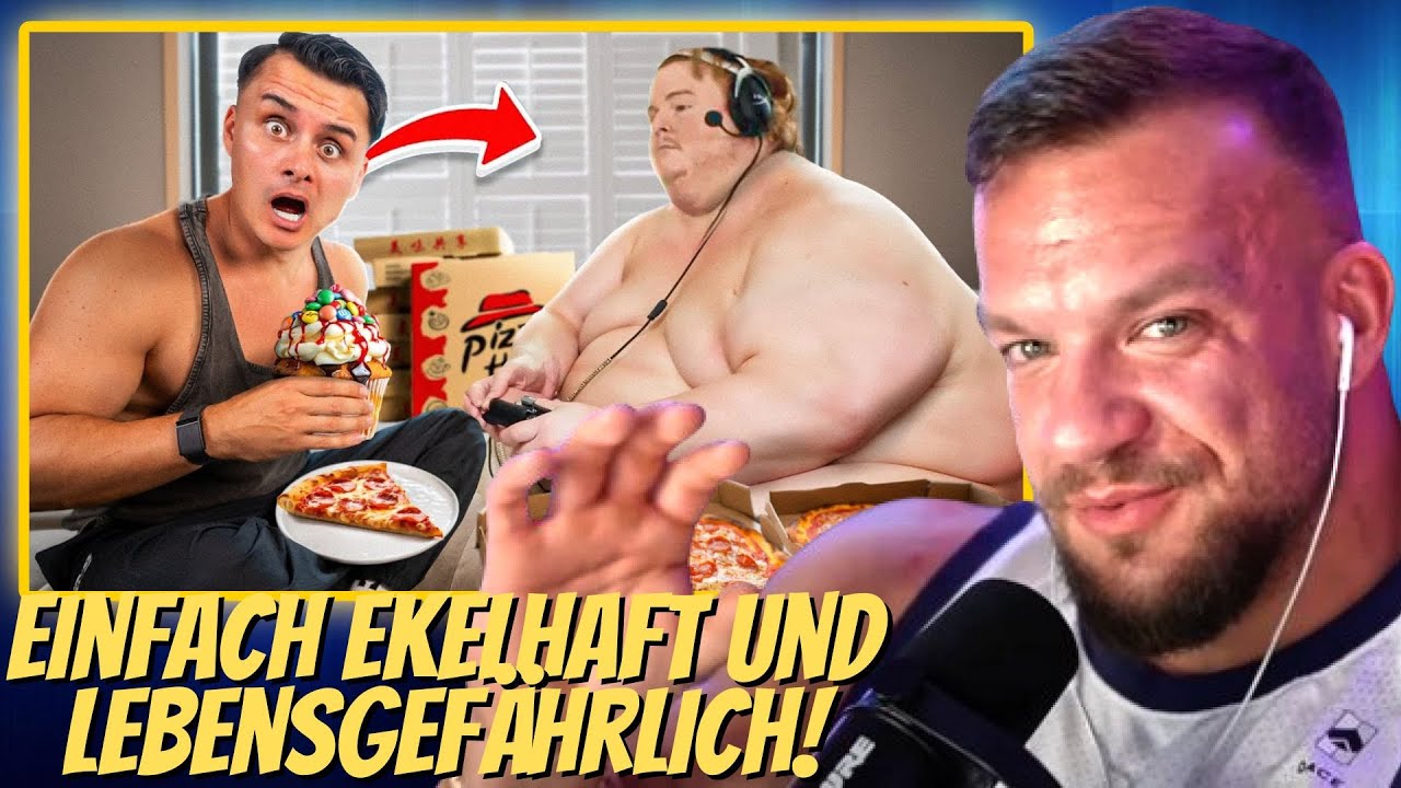 12.000 Kcal jeden Tag! Er ist 1 Tag wie der fetteste Teenager der Welt! William Niewiara Live React