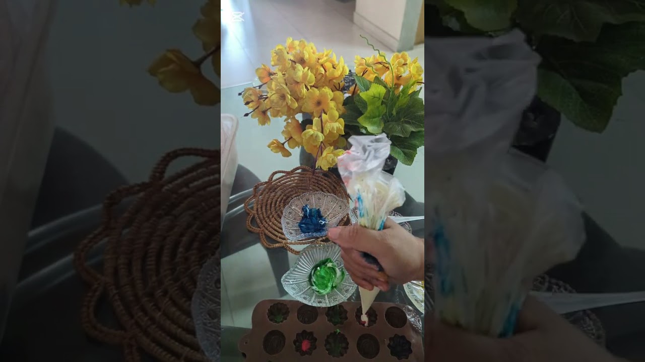 colourful flower chocolate topper 