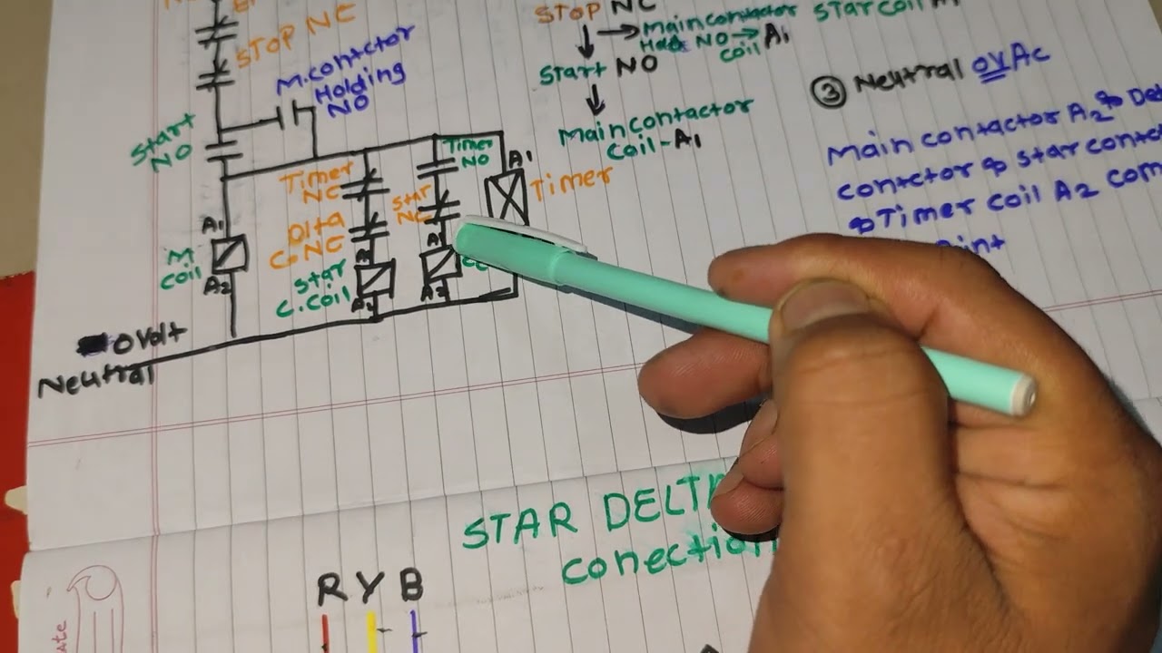 Drawing in Star delta connection next video in practical