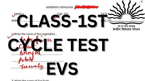 CLASS-1ST /SUBJECT-EVS/CYCLE TEST/QUESTION PAPER/SAMPLE PAPER/SOLUTION  #KVS #CBSE