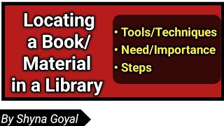 Locating a book / material in Library |Library resources and art in education B.Ed|Shyna Goyal