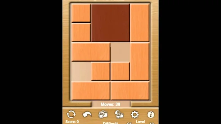 Klotski Difficult Level 23 of 68 - Par solution