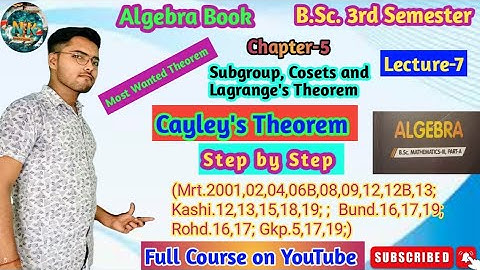 B.Sc. 3rd Sem. Mathematics Algebra Chapter-5 Subgroup, Cosets And Lagrange