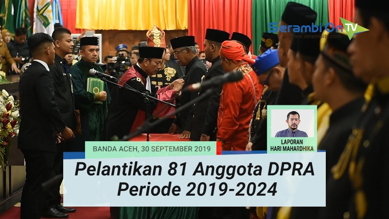 newspaper mockup Pelantikan 81 Anggota DPRA Periode 2019-2024, Dahlan Jamaluddin Jabat Ketua Sementara