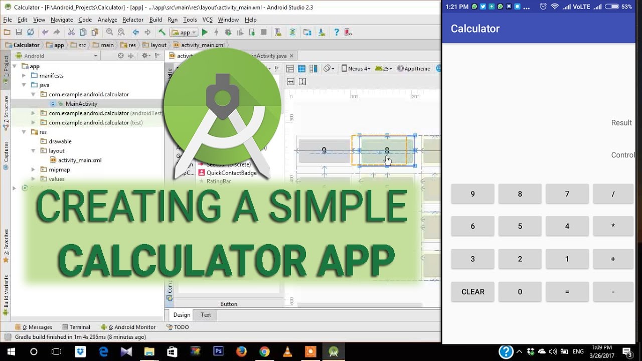 Calculator App Tutorial E01 - Creating a Simple Calculator Layout in Android  Studio  - YouTube