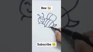 Cute 🥰 Bee 🐝 Drawing || Easy step by step tutorial ||#shorts #drawing #tassketchstudio