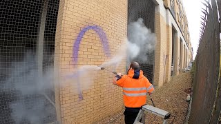 Getting Rid Of That Ugly Graffiti With Steam Power!